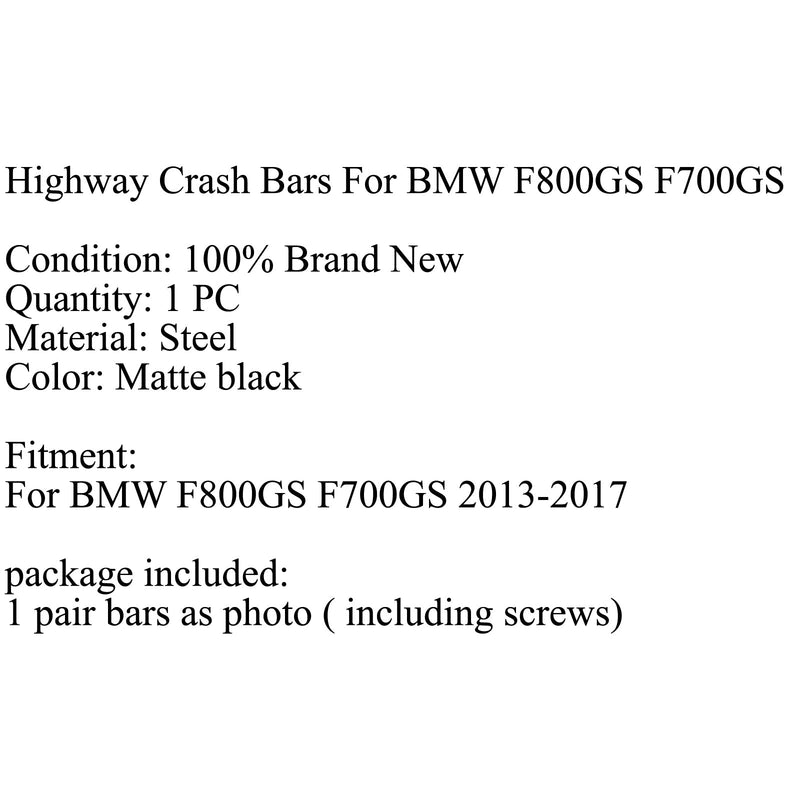 Motorschutz Sturzbügel Rahmenschutz für BMW F800GS F700GS 2013-2017 Generic