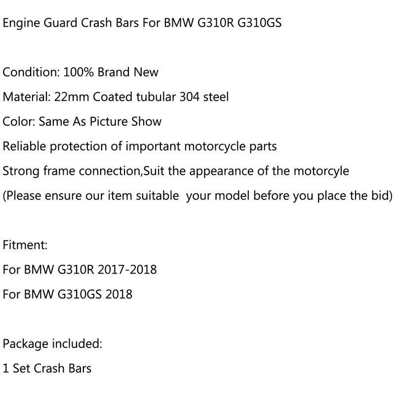Pára-choque de proteção do quadro de proteção do motor da motocicleta para BMW G310R G310GS genérico