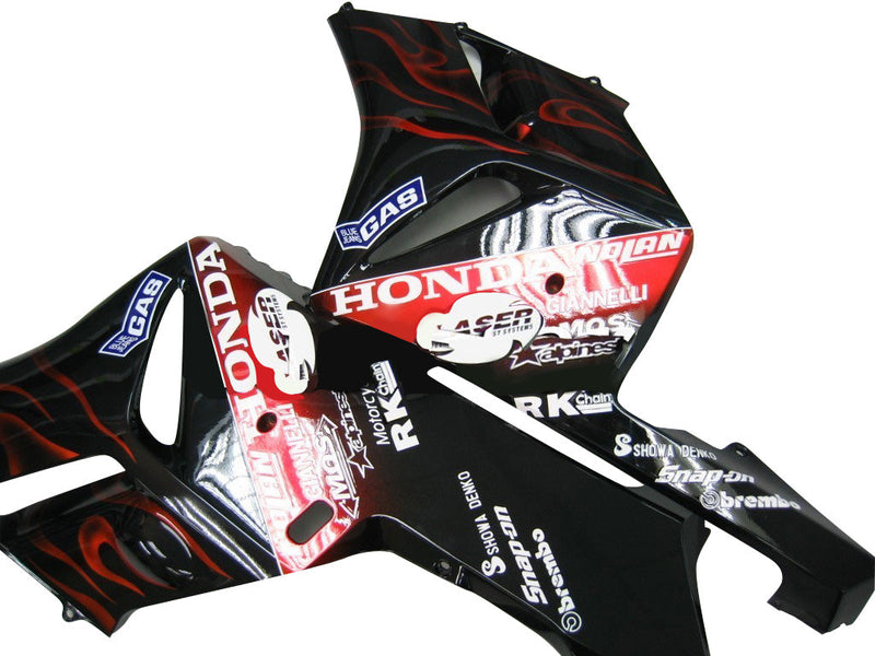 Fairings 2004-2005 Honda CBR 1000 RR Black & Red Flame Shark Generic