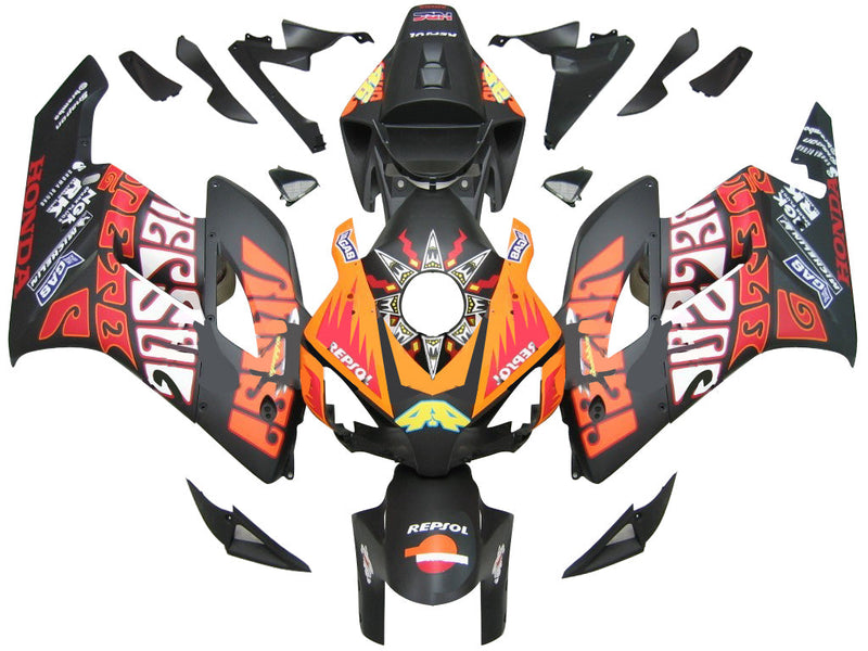 Fairings 2004-2005 Honda CBR 1000 RR Svart Orange Valentino Rossi Generic