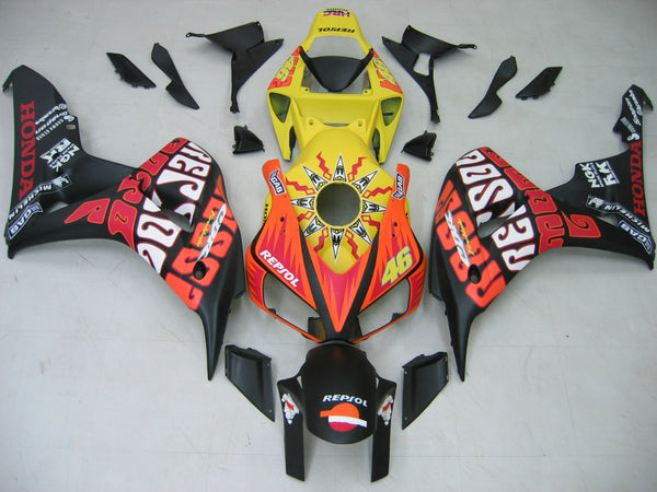 Fairings 2006-2007 Honda CBR 1000 RR Svart Gul Valentino Rossi Racing Generisk