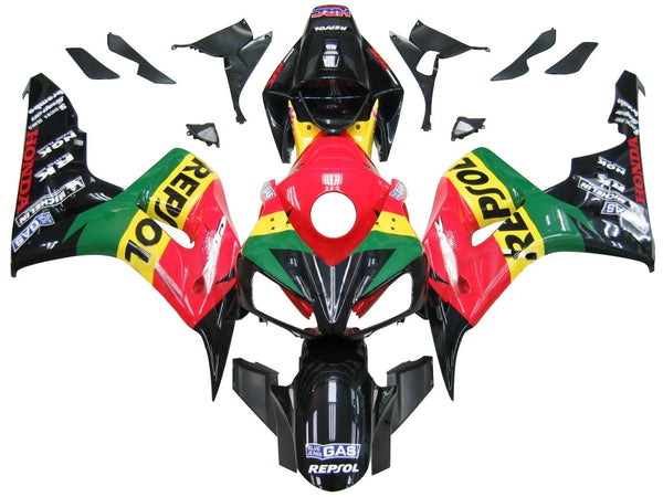 Owiewki 2006-2007 Honda CBR 1000 RR Czerwony Żółty Zielony CBR Racing Generic