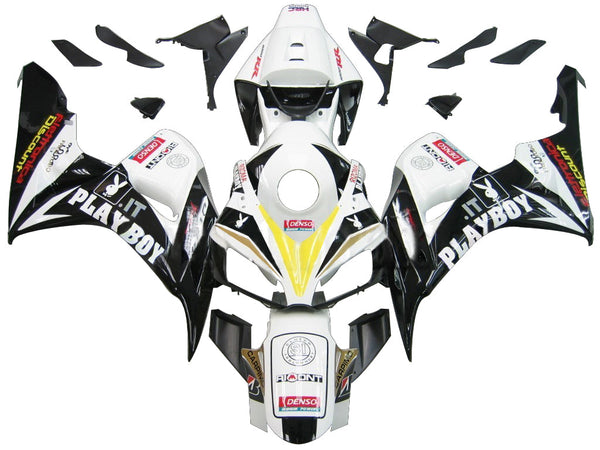 Verkleidungen 2006-2007 Honda CBR 1000 RR Weiß &amp; Schwarz Playboy Racing Generic