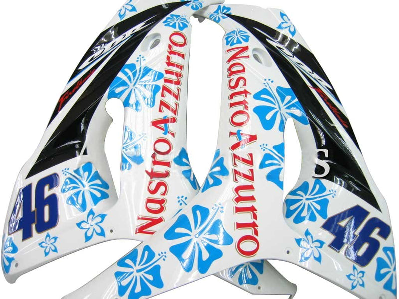 Fairings 2006-2007 Honda CBR 1000 RR White & Blue Floral Racing Generic