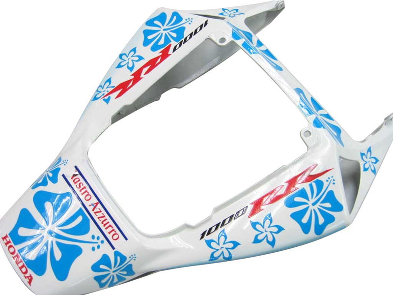 Carenagens 2006-2007 Honda CBR 1000 RR branco e azul floral genérico