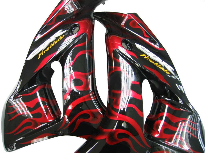 Fairings 2006-2007 Honda CBR 1000 RR Black & Red Flame Shark Racing Generisk