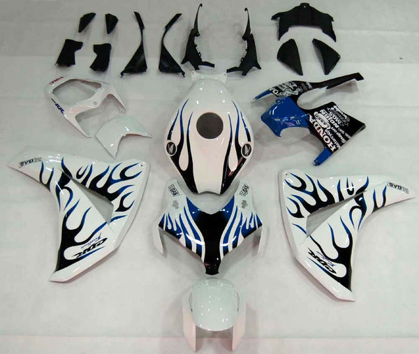 Verkleidungen 2008-2011 Honda CBR 1000 RR White &amp; Blue Black Flame Generic