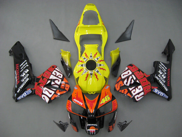 Carenagens 2003-2004 Honda CBR 600 RR Amarelo Preto Valentino Rossi Repsol Moto Generic