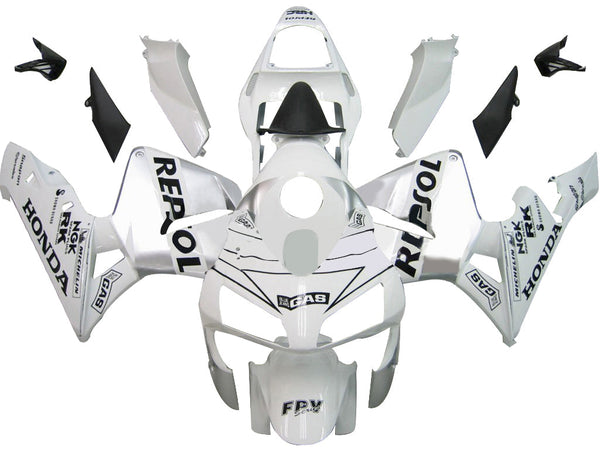 Carenagens 2003-2004 Honda CBR 600 RR Branco e Prata Repsol Genérico