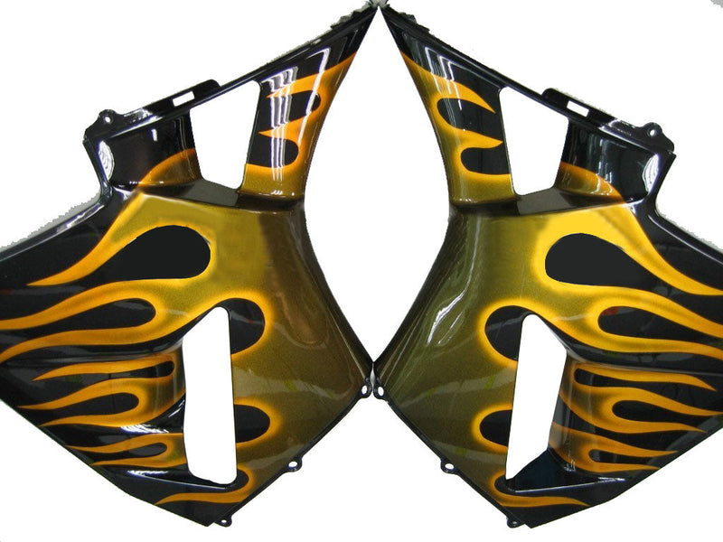 Fairings 2003-2004 Honda CBR 600 RR Black & Gold Flame Generic