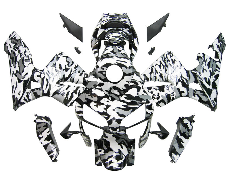 Fairings 2003-2004 Honda CBR 600 RR Blk Wht Silver Camouflage Generic