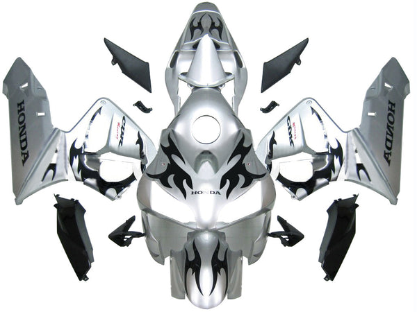 Carenagens 2003-2004 Honda CBR 600 RR Silver &amp; Black Tribal Tatoo Generic