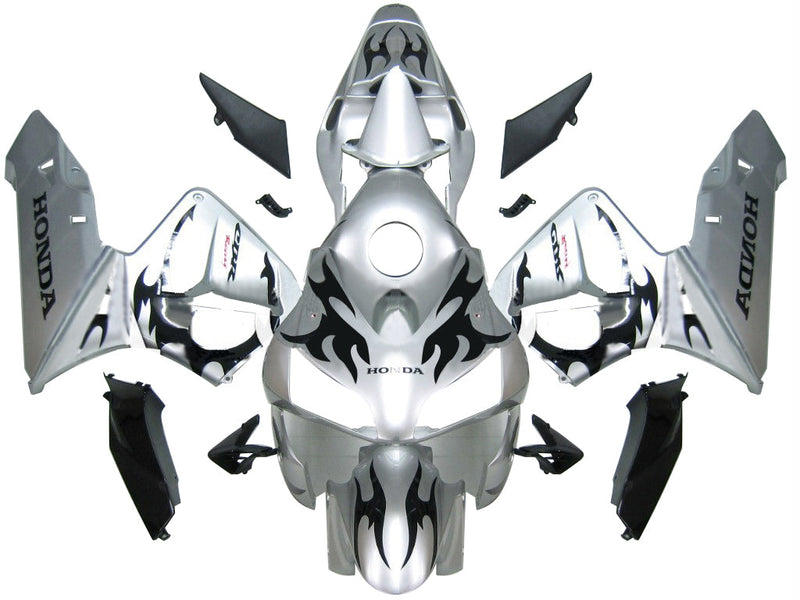 Verkleidungen 2003-2004 Honda CBR 600 RR Silber &amp; Schwarz Tribal Tatoo Generic