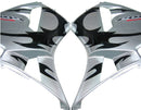 Verkleidungen 2003-2004 Honda CBR 600 RR Silber &amp; Schwarz Tribal Tatoo Generic