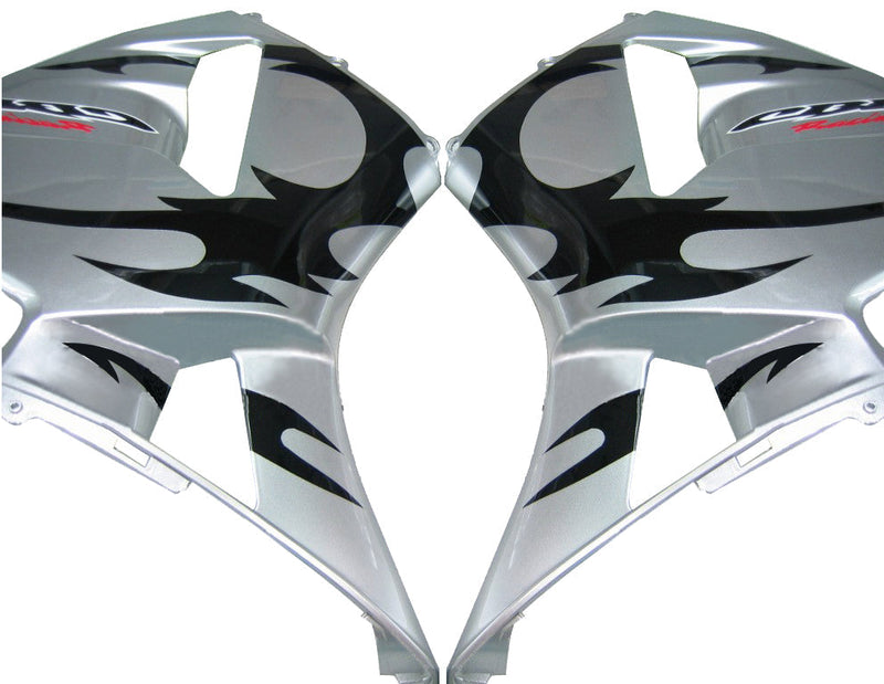 Carenados 2003-2004 Honda CBR 600 RR Plata y Negro Tribal Tatoo Genérico