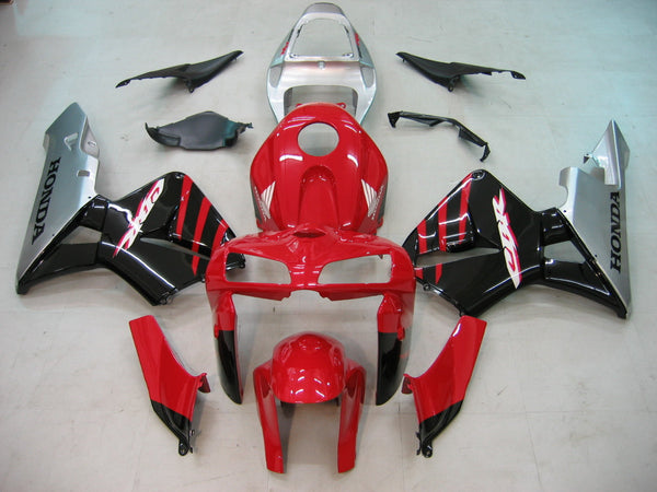 Fairings 2005-2006 Honda CBR 600 RR Rød Svart Sølv CBR Racing Generisk