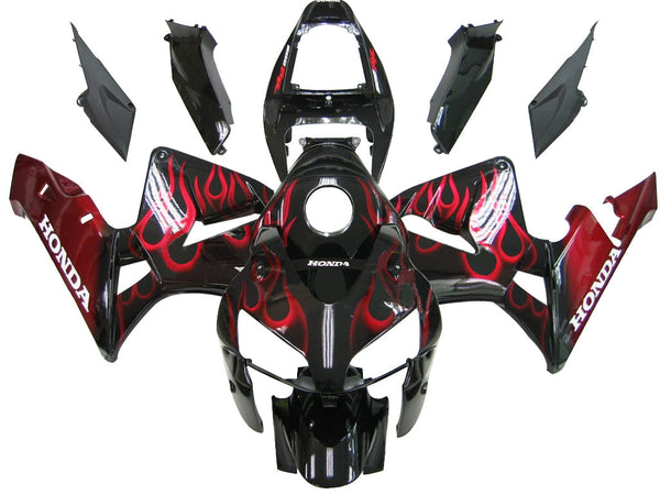 Fairings 2005-2006 Honda CBR 600 RR Black & Red Flame CBR Generic