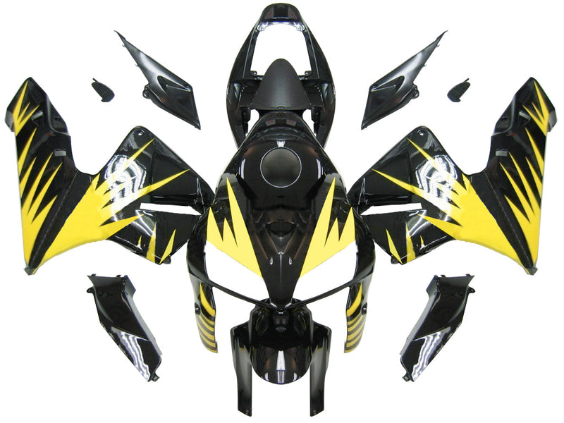 Verkleidungen 2005-2006 Honda CBR 600 RR Schwarz &amp; Gelb Tribal Racing Generic