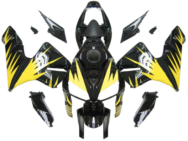 Carenados 2005-2006 Honda CBR 600 RR Negro y Amarillo Tribal Genérico