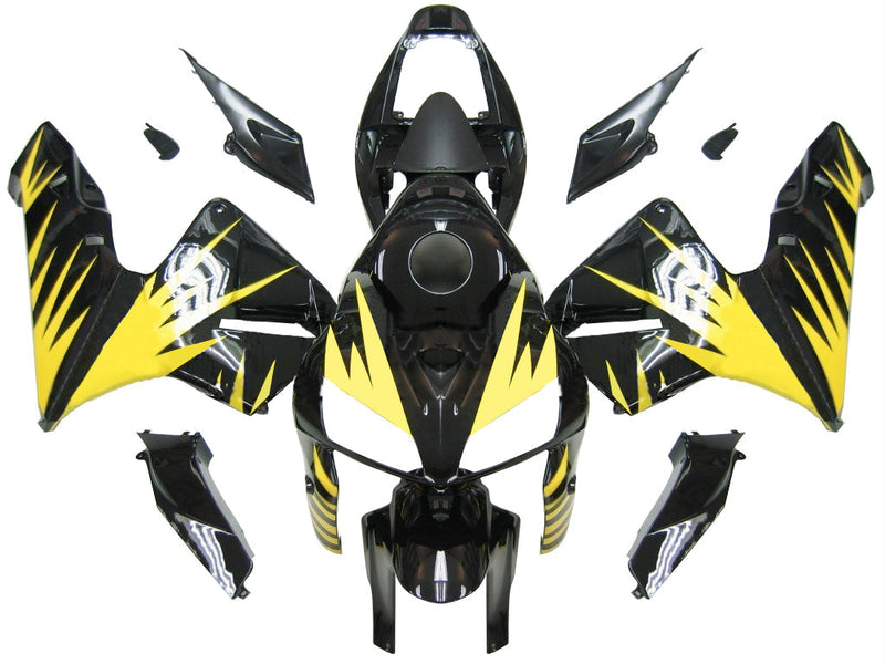 Fairings 2005-2006 Honda CBR 600 RR Black & Yellow Tribal Generic