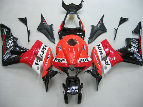 Carenagens 2007-2008 Honda CBR 600 RR Preto e Laranja Repsol Genérico