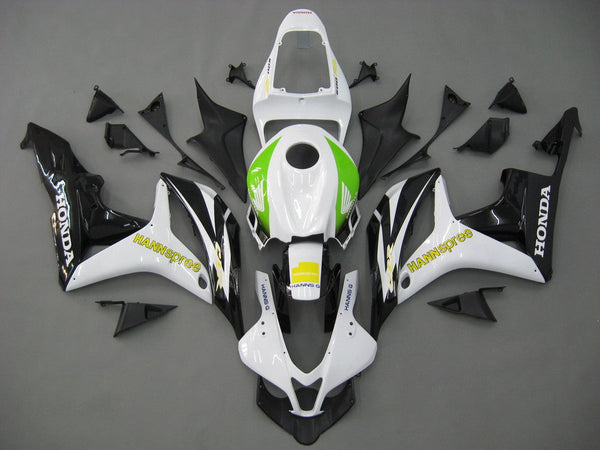 Carenagens 2007-2008 Honda CBR 600 RR branco e preto Hannspree genérico