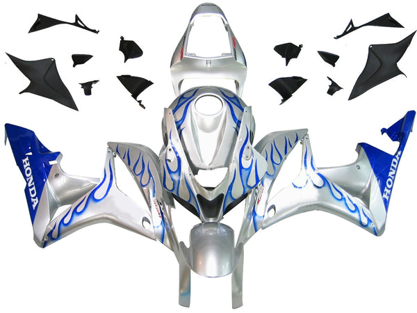 Carenagens 2007-2008 Honda CBR 600 RR Silver &amp; Blue Flame Generic