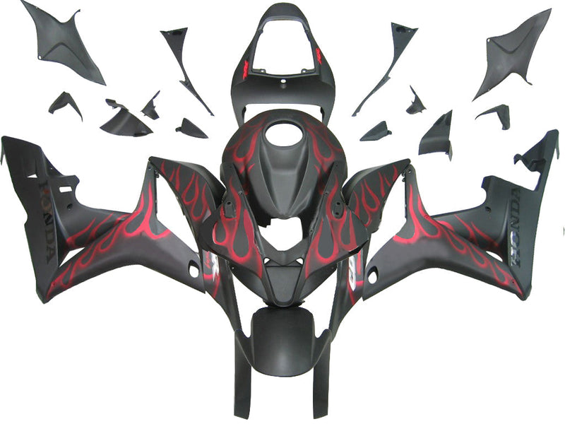 Carenados Honda CBR 600 RR 2007-2008 negro mate y rojo llama CBR genérico