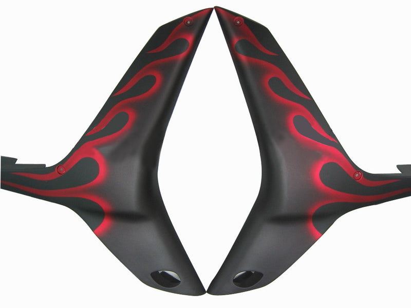 Fairings 2007-2008 Honda CBR 600 RR Matte Black & Red Flame CBR Racing Generic