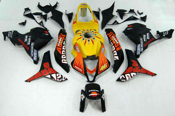 Carenados 2009-2012 Honda CBR 600 RR Amarillo y Negro Valentino Rossi Moto Racing Generic