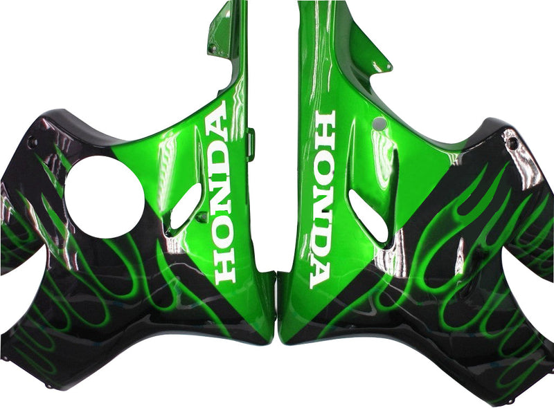 Fairings 2001-2003 Honda CBR 600 F4i Black & Green Flame Racing Generic