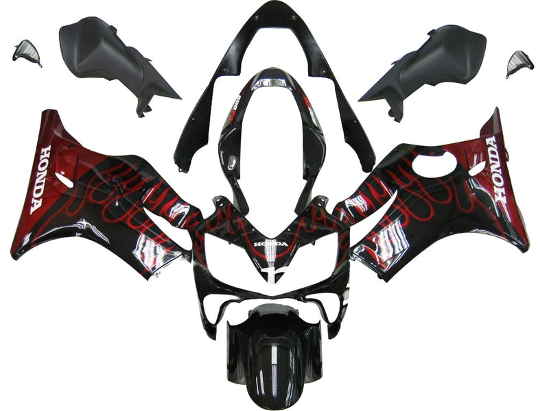 Fairings 2004-2007 Honda CBR 600 F4i Black & Red Flame Racing Generic