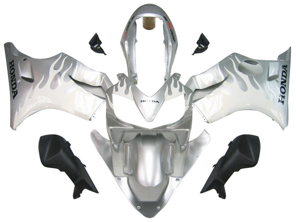 Carenagens 2004-2007 Honda CBR 600 F4i Silver &amp; White Flame Racing Generic