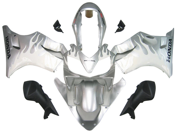 Verkleidungen 2004-2007 Honda CBR 600 F4i Silver &amp; White Flame Generic