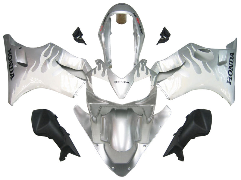 Owiewki 2004-2007 Honda CBR 600 F4i Srebrno-biały płomień Generic