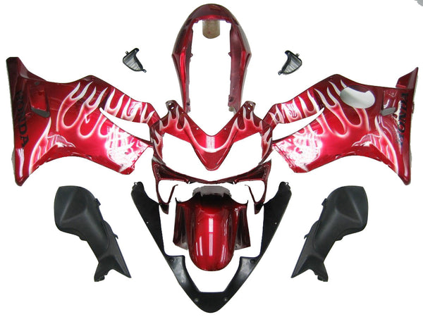 Carenados Honda CBR 600 F4i 2004-2007 rojo cereza y blanco Flame Racing genérico