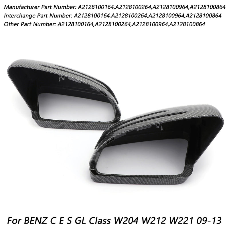 Kohlefaser Rückspiegel Abdeckungsverkleidung für Benz 2011-2018 Benz W212 W204