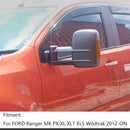 Espelhos de reboque extensíveis para Ford Ranger MK PX XL XLT XLS Wildtrak 2012-ON