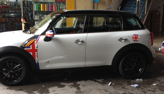 Union Jack UK Flagga rutmönster vinyl klistermärke för Mini Cooper Cas Cap Cover