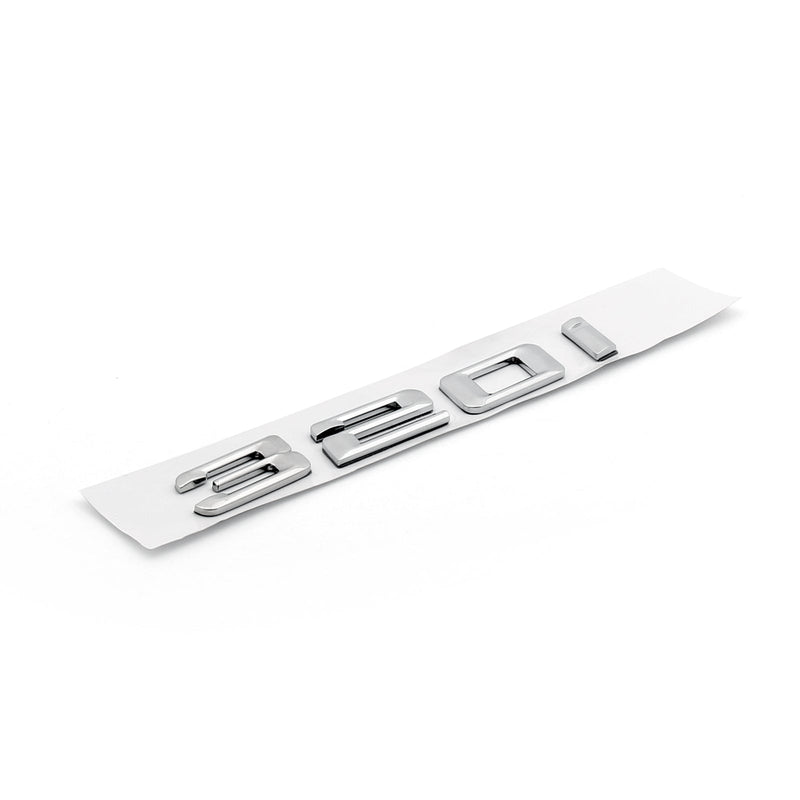 Car Heck -Abzeichen Emblem Metall 320i für BMW E21 E90 E46 E36 E30 F30 Limousinen Chrom