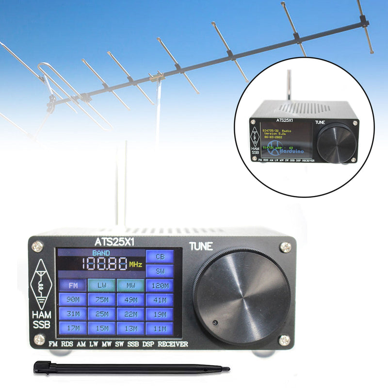 Ny ATS-25X1 Si4732 all-band DSP trådlös mottagare FM LW MW SW med 2,4" pekskärm