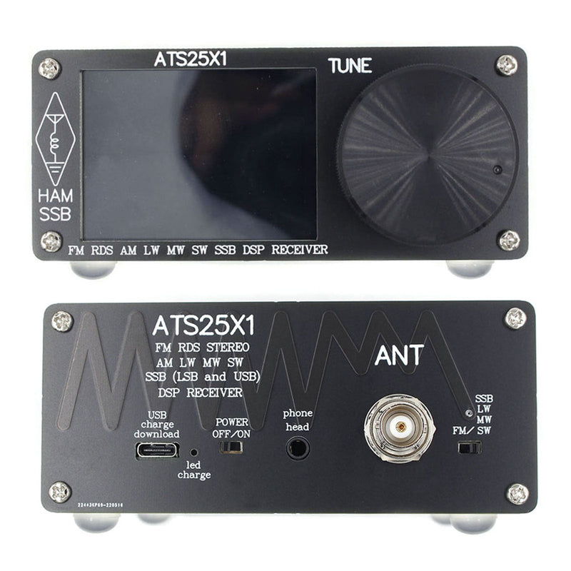 Ny ATS-25X1 Si4732 all-band DSP trådlös mottagare FM LW MW SW med 2,4" pekskärm