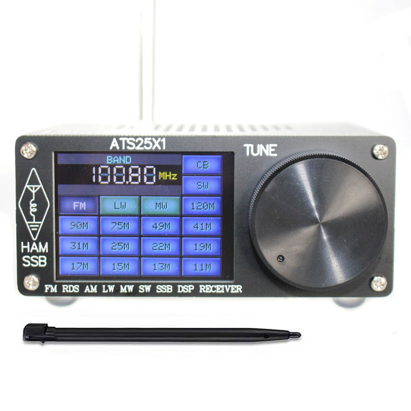 Ny ATS-25X1 Si4732 all-band DSP trådlös mottagare FM LW MW SW med 2,4" pekskärm