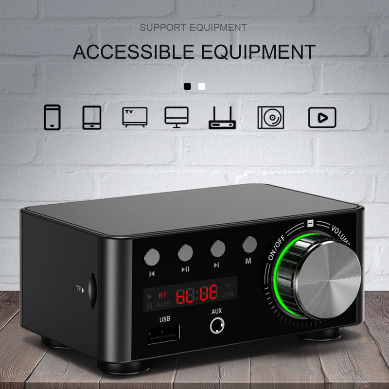 HiFi Mini Bluetooth 5.0 Digital Power Amplifier Stereo Audio Receiver USB