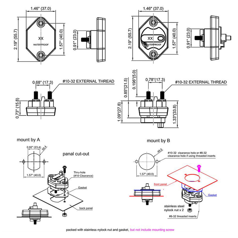 40 A Leistungsschalter Stereo Schlag ersetzen Reset Sicherungsschalter für Car Audio Marine