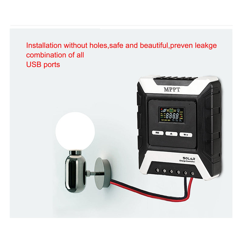 MPPT AUTO Dual USB Wind Solar Hybrid Laderegler Ladegerät 12V-60V