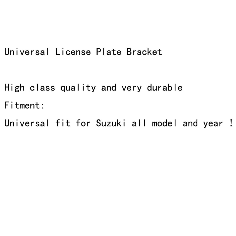 Universal registreringsskylthållare för Suzuki GSXR 600 750 1000, svart, generisk