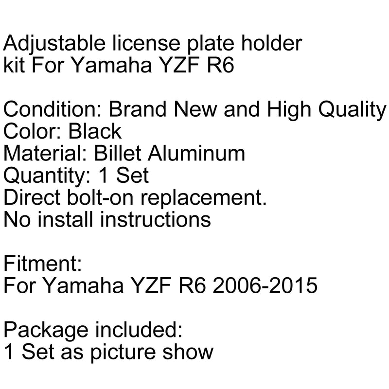 Für Yamaha YZF R6 2006-2015 Fender Eliminator Kennzeichenhalter-Kit Generic