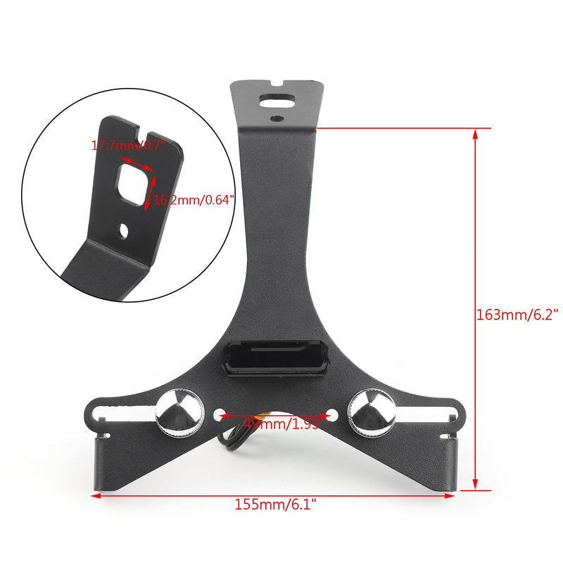 Blk aluminiumslegering motorsykkel nummerskilt holder brakett for Ducati 848/1098 generisk