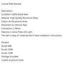 Blk Aluminiumlegierung Motorrad Kennzeichenhalter Halterung für Ducati 848/1098 Generic